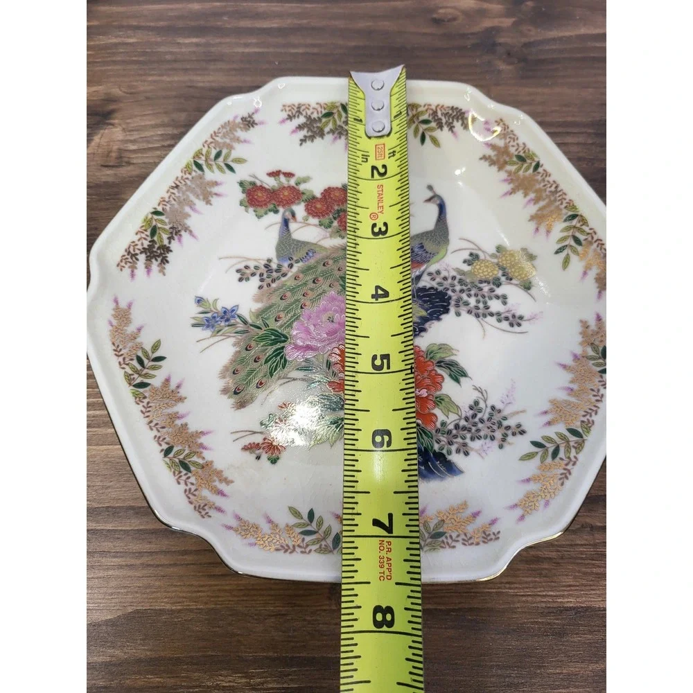 Vintage Japanese Satsuma Peacock Ceramic Inarco Vase Yamaji Plate Sato Gordon